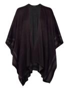 Two-T Reversible Ruana Tops Knitwear Ponchos Black Lauren Ralph Lauren