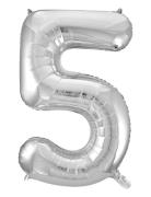 Foil Balloon Number 5 Silver 86 Cm Home Kids Decor Party Supplies Silv...