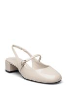 Heeled Shoes With Buckle Shoes Sling Backs Heeled Slingbacks Cream Man...