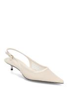 Heeled Mesh Shoes Shoes Sling Backs Heeled Slingbacks Cream Mango