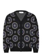 Aro Paisley Cardigan Tops Knitwear Cardigans Navy Les Deux