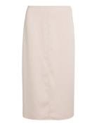 Structured Satin Skirt Skirts Knee-length & Midi Skirts Cream Calvin K...