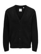 Onsanthony Reg 5 Button Card Knit Tops Knitwear Cardigans Black ONLY &...