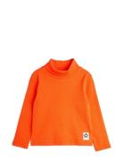 Solid Rib Turtleneck Tops T-shirts Turtleneck Orange Mini Rodini