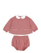 Check Baby Set Sets Sets With Long-sleeved T-shirt Red Copenhagen Colo...