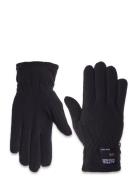 Label Fleece Gloves Accessories Gloves Finger Gloves Black Alpha Indus...