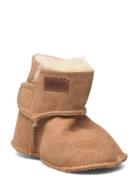 Booty™ Sheapskin Shoes Pre-walkers - Beginner Shoes  Beige Pom Pom