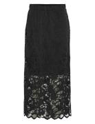 Vistacy Hw Ankel Skirt/R Skirts Knee-length & Midi Skirts Black Vila