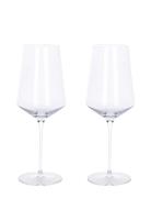 Ultima Mouthblown Crystal Glass White 460 Ml. 2 Pcs. Giftbox Home Tabl...