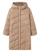 Nlfmyis03 Long Jacket Bias W Hood Fo Foret Jakke Beige LMTD