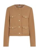 Crop Wool Gold Button Jacket Uldjakke Jakke Beige Tommy Hilfiger