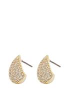 Naomi Drop Ear G/Black - Accessories Jewellery Earrings Studs Gold SNÖ...