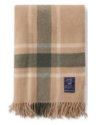 Frame Checked Recycled Wool Throw Home Textiles Cushions & Blankets Bl...