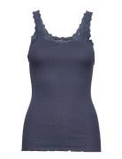 Rwbabette Silk Sl Deep Back Lace To Tops T-shirts & Tops Sleeveless Bl...