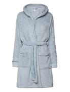 Fleece Bathrobe Short Morgenkåbe Blue Hunkemöller