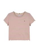 Rib Knit Top Ss Tops T-Kortærmet Skjorte Pink Tommy Hilfiger