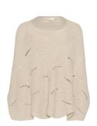 Crmistletoe Knit Poncho Tops Knitwear Ponchos Beige Cream