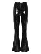 Lakleygz Hw Flared Pants Bottoms Trousers Leather Leggings-Bukser Blac...