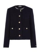 Crop Boucle Gold Button Jacket Blazers BouclÉ Blazers Navy Tommy Hilfi...