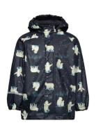 Rain Jacket - Aop, W. Fleece Outerwear Rainwear Jackets Navy CeLaVi