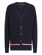 Structure Global Stripe Cardigan Tops Knitwear Cardigans Navy Tommy Hi...