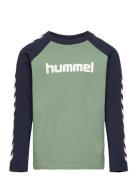 Hmlboys T-Shirt L/S Sport T-shirts Long-sleeved T-Skjorte Green Hummel