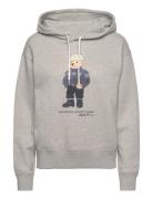 Polo Bear Cotton-Blend Hoodie Tops Sweatshirts & Hoodies Hoodies Grey ...