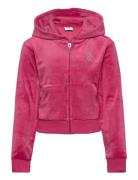 Jc Diamante Zip Thru Hood Tops Sweatshirts & Hoodies Hoodies Pink Juic...