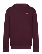 Fly Fleece Crew Tops T-shirts Long-sleeved T-Skjorte Burgundy Lyle & S...