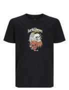 Jorseven Skull Tee Ss Crew Neck Sn Jnr Tops T-Kortærmet Skjorte Black ...