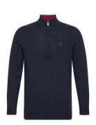 Mcs Half Zip Knit Ceder Park M Tops Knitwear Half Zip Jumpers Navy MCS