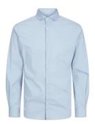 Jjeaxel Stretch Shirt Ls Noos Jnr Tops Shirts Long-sleeved Shirts Blue...