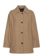 Over Wool Coat Uldjakke Jakke Beige Mango