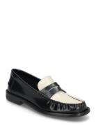 Two-T Leather Loafers Shoes Flat Loafers Black Mango