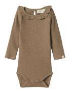 Nbfsophia Sak Ls Slim Body Lil Bodies Long-sleeved Brown Lil'Atelier