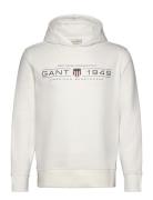 Graphic Hoodie Tops Sweatshirts & Hoodies Hoodies White GANT