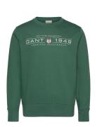 Graphic C-Neck Sweat Tops Sweatshirts & Hoodies Sweatshirts Green GANT