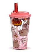 Shatterproof Double Walled Cup & Straw Home Meal Time Pink Puckator