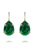 Mini Drop Clasp Earrings Gold Ørestickere Smykker Green Caroline Svedb...