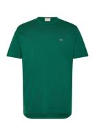 Reg Shield Ss T-Shirt Tops T-Kortærmet Skjorte Green GANT