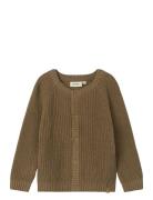 Nmnemlen Lin Ls Knit Card Lil Noos Tops Knitwear Cardigans Brown Lil'A...