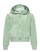 Velour Hoodie Tops Sweatshirts & Hoodies Hoodies Green Lindex