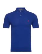 Slim Fit Mesh Polo Shirt Tops Polos Short-sleeved Blue Polo Ralph Laur...