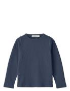 Kenna Ls Blouse Tops T-shirts Long-sleeved T-Skjorte Navy Fliink