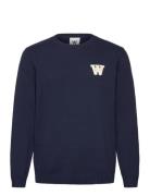 Wwtay C Tops Knitwear Round Necks Navy Double A By Wood Wood