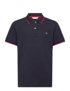 Gant Striped Polo Pique Rugger Tops T-shirts Polo Shirts Short-sleeved...