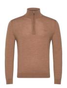 Extrafine Merino Wool Half Zip Tops Knitwear Half Zip Jumpers Beige GA...