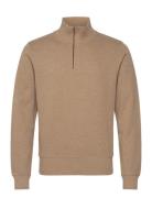 Sacker Rib Half Zip Tops Sweatshirts & Hoodies Sweatshirts Beige GANT