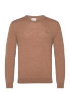 Extrafine Merino Wool C-Neck Tops Knitwear Round Necks Brown GANT