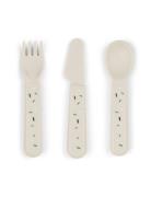 Foodie Bestiksæt Confetti Sand Home Meal Time Cutlery Beige D By Deer